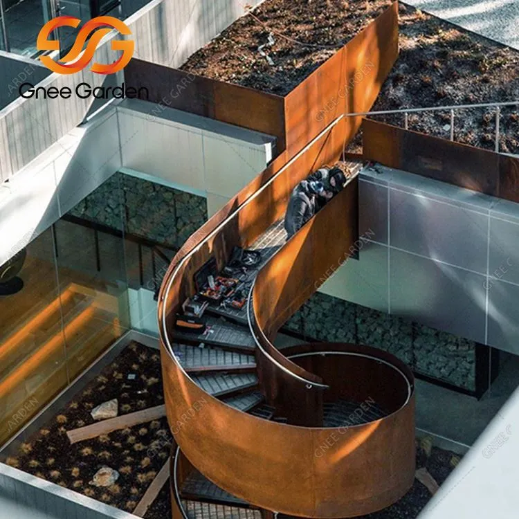 Кортен Сталь Зовнішня Іржа Ландшафт Крайки