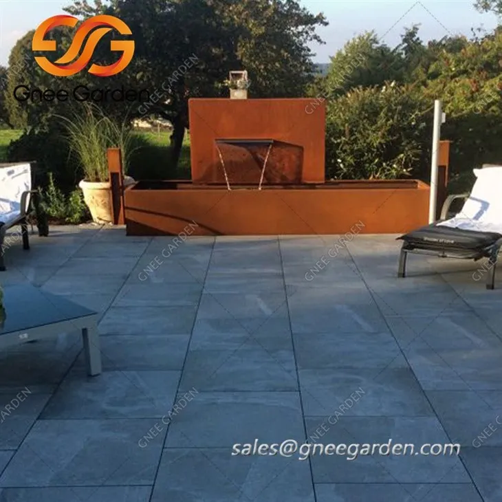 corten steel water wall