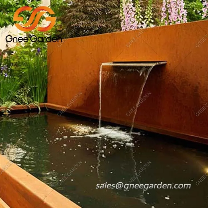 corten steel waterfall