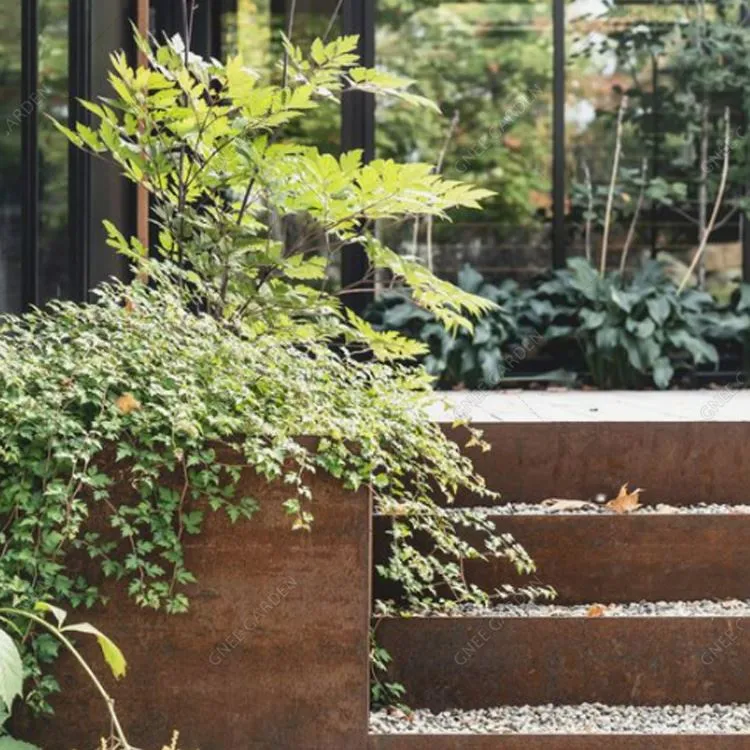 садові сходи з кортенової сталі