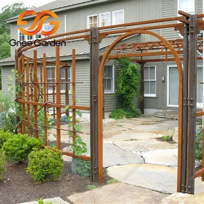 Кортен Сталь Розкіш Сад Альтанка Відкритий