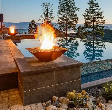 Плавальний басейн Square Corten Steel Fire and Water Features